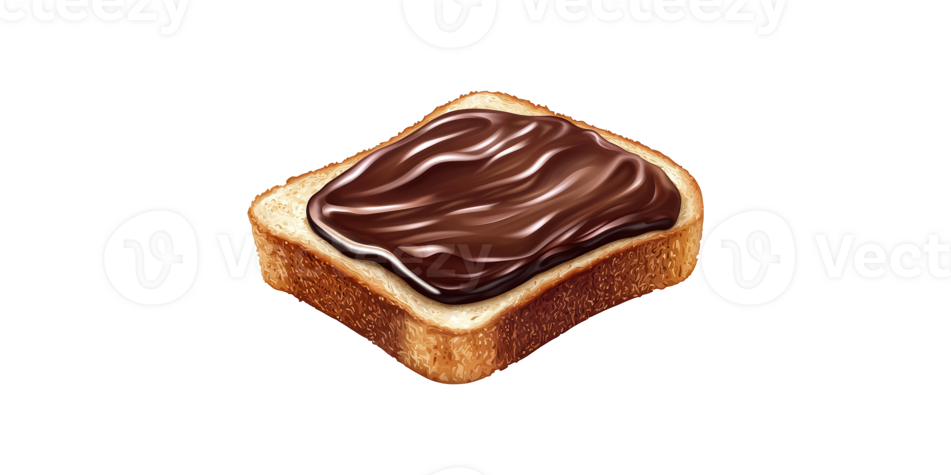 Slice Of Toast With Chocolate Spread. Delicious Breakfast And Snack Concept Isolated On Transparent Background png