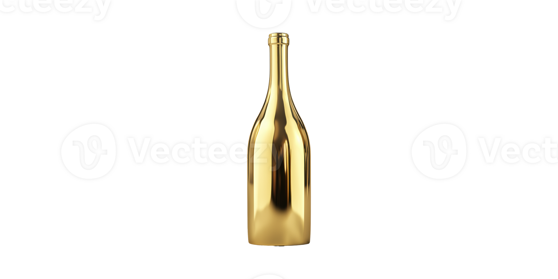 Golden Wine Bottle. Luxury And Elegance In Beverage Presentation Isolated On Transparent Background png