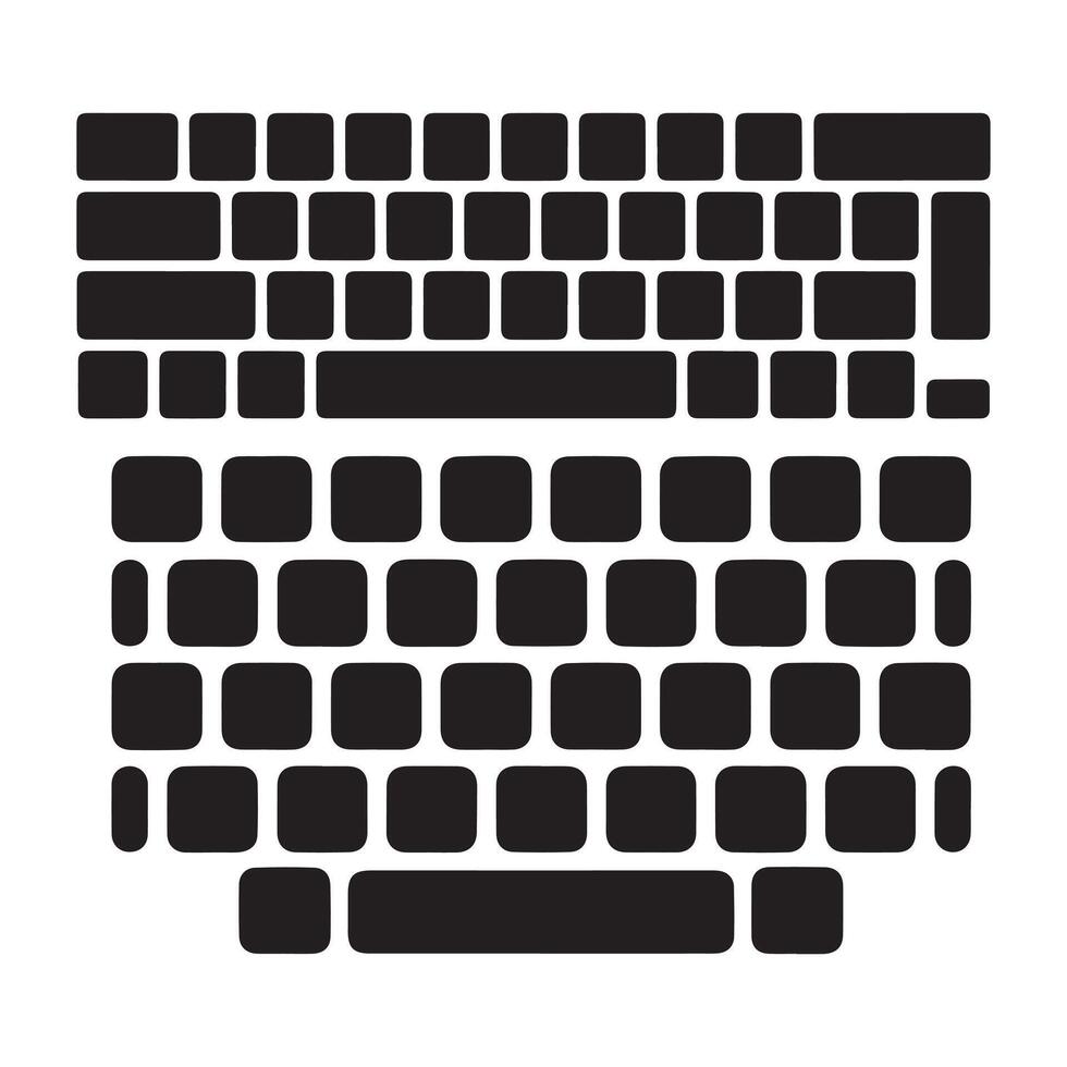 Black keyboard layout on white background technology vector