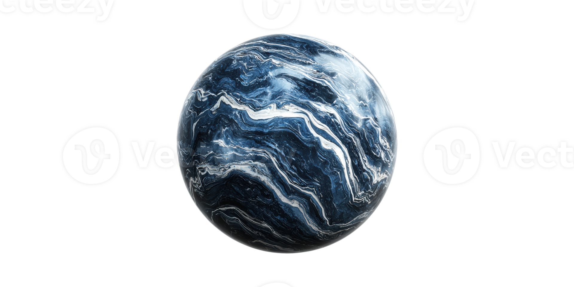Abstract Blue Marble Sphere With Fluid Patterns. Artistic Representation Of Earth And Natural Elements Isolated On Transparent Background png