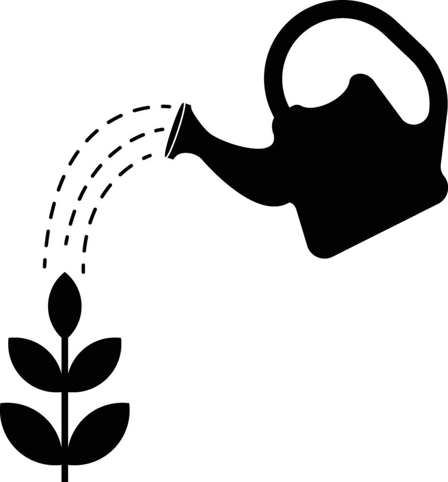 Watering can and Plant Icon Illustration vector