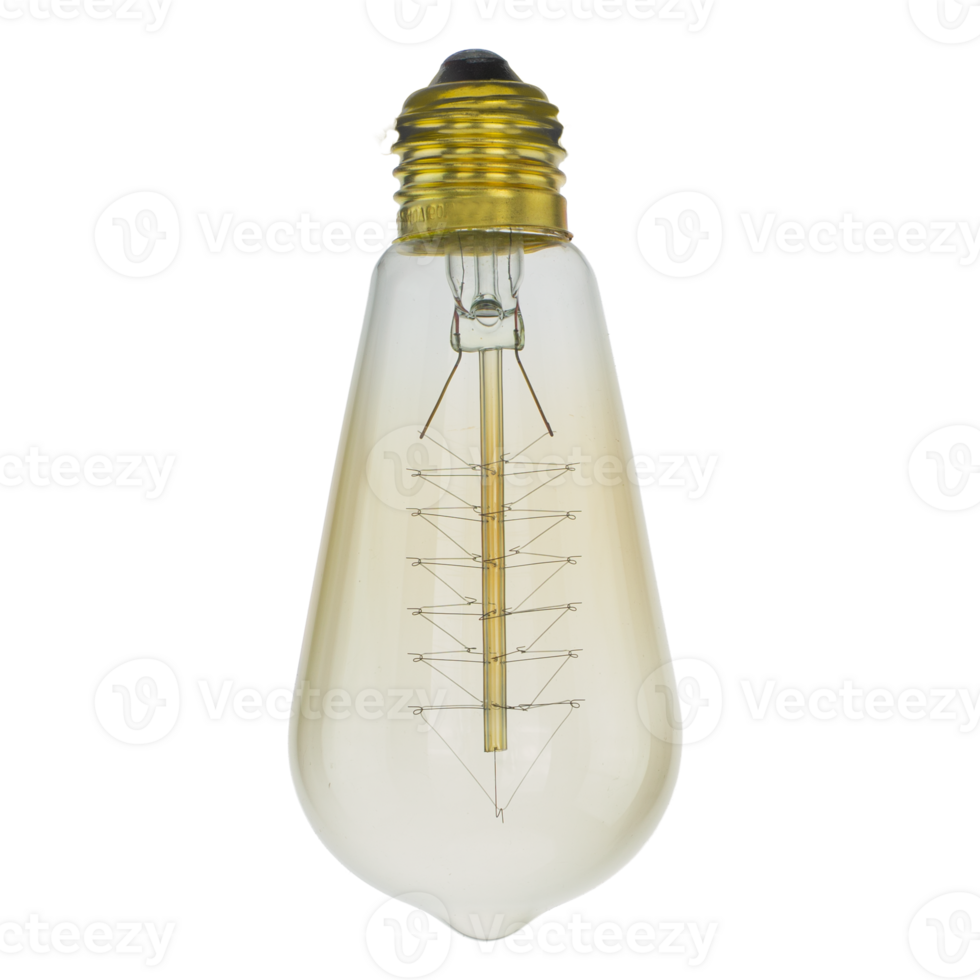 Retro Edison Teardrop Light Bulb Isolated png