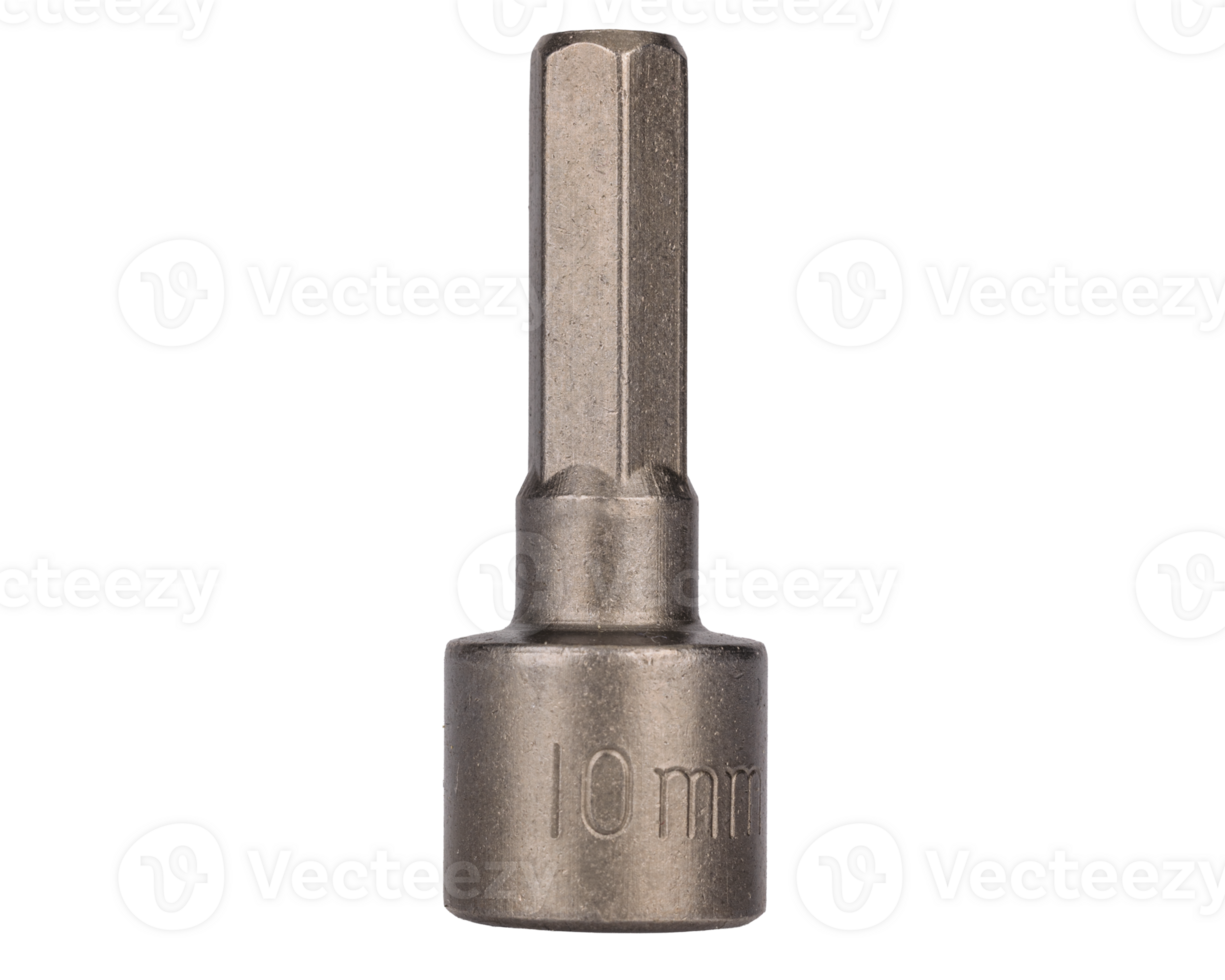 Hex socket screwdriver bit 10 mm isolated png