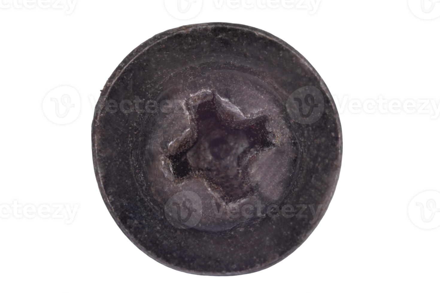 Worn Cross Recessed Screw Head Macro Shot png