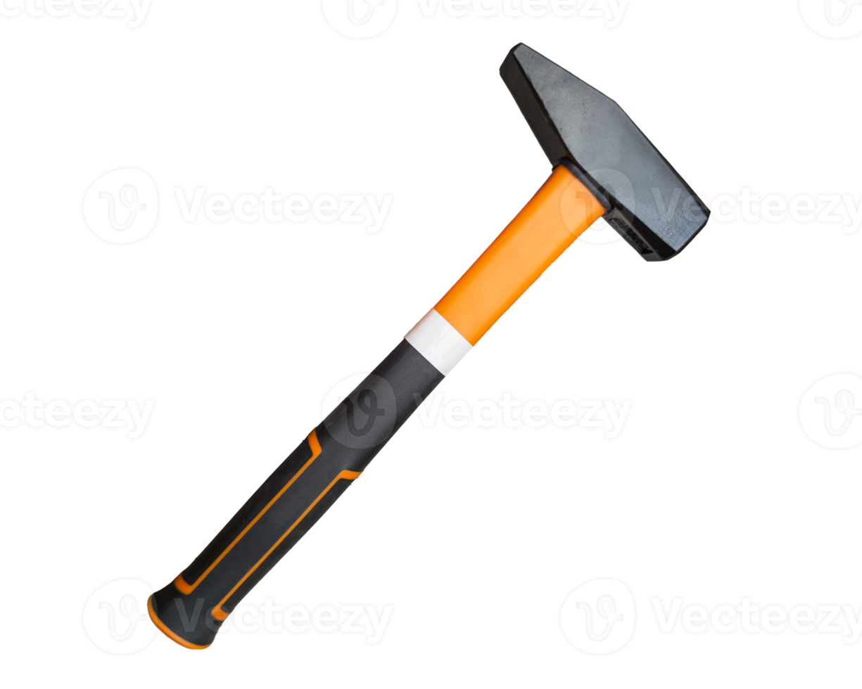 Heavy duty sledge hammer with black handle. png