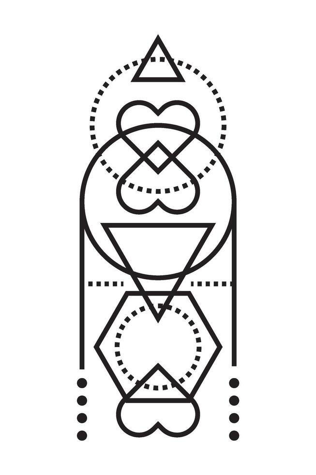 DESIGN TATTOO geometric about heart love vector