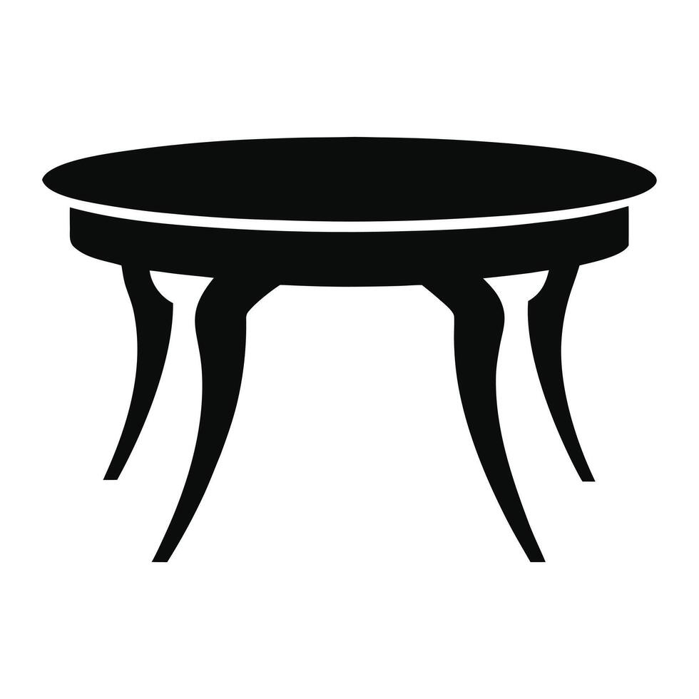 Elegant Black Round Coffee Table with Curved Legs, Stylish Home Decor, Modern Minimalist Design - Professional digital artwork with vibrant colors and detailed composition vector