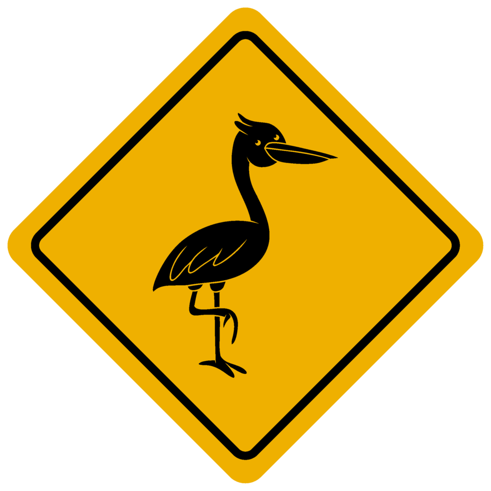 beware of flamingo sign png