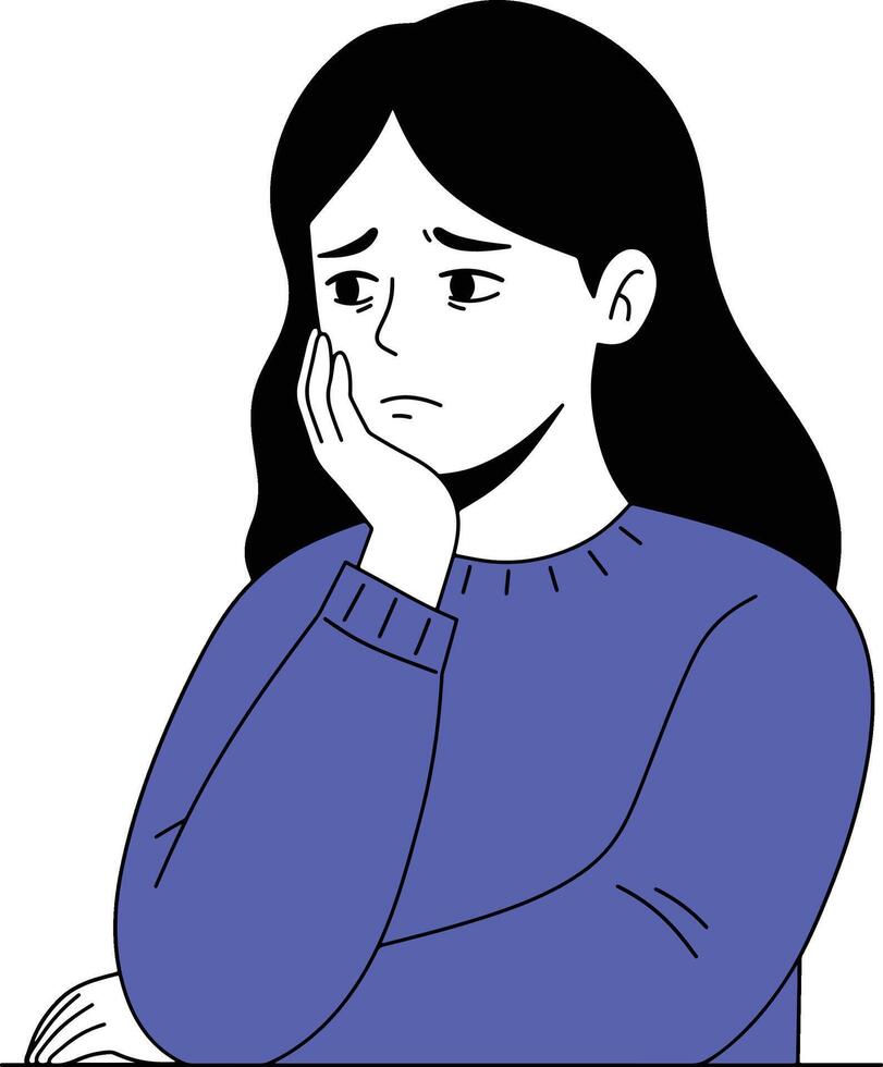 Woman with Sad Expression vector