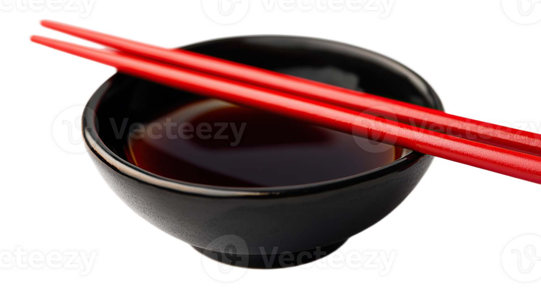 Dark Soy Sauce in Small Bowl with Chopsticks png