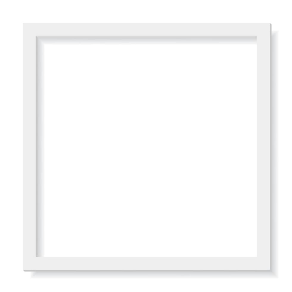 3D gray square frame paper cut style on white background graphic illustration. vector
