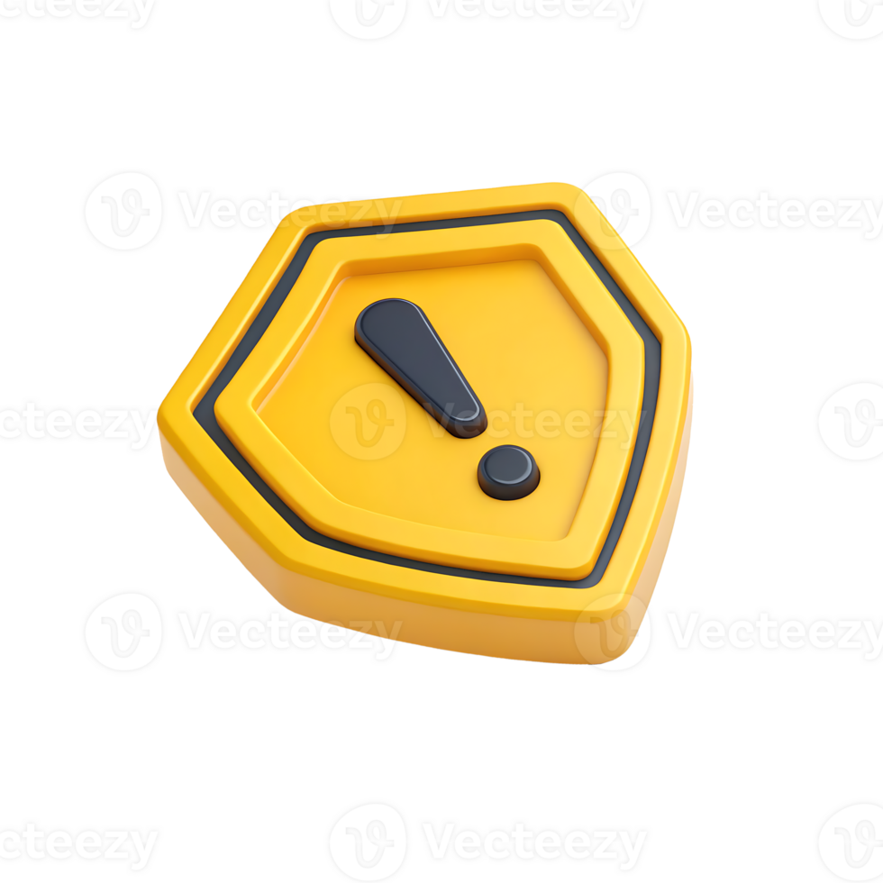 3D Warning Sign Icon A Safety Alert png