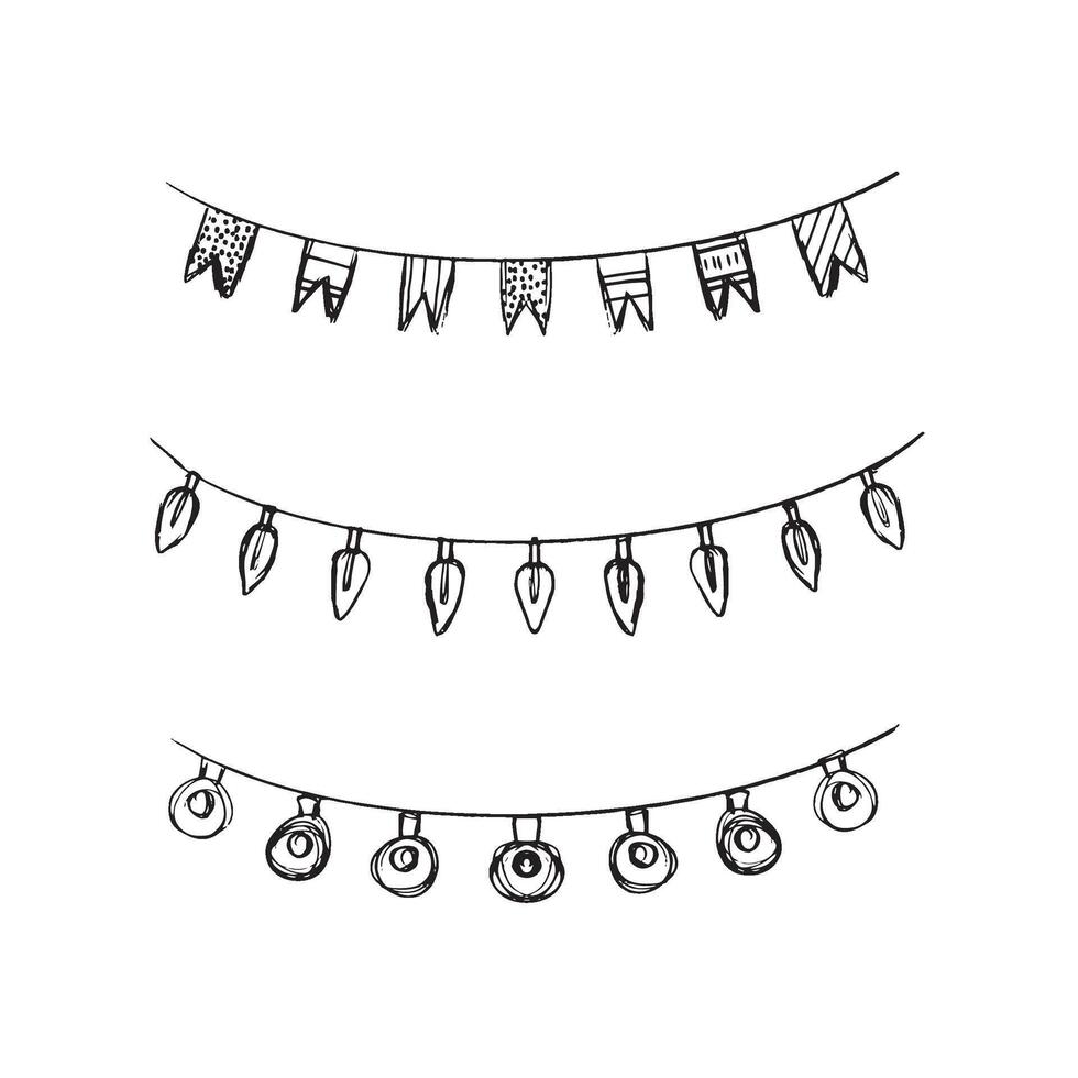 Beautifully crafted Decorative HandDrawn Banners for various Celebrations and Events vector