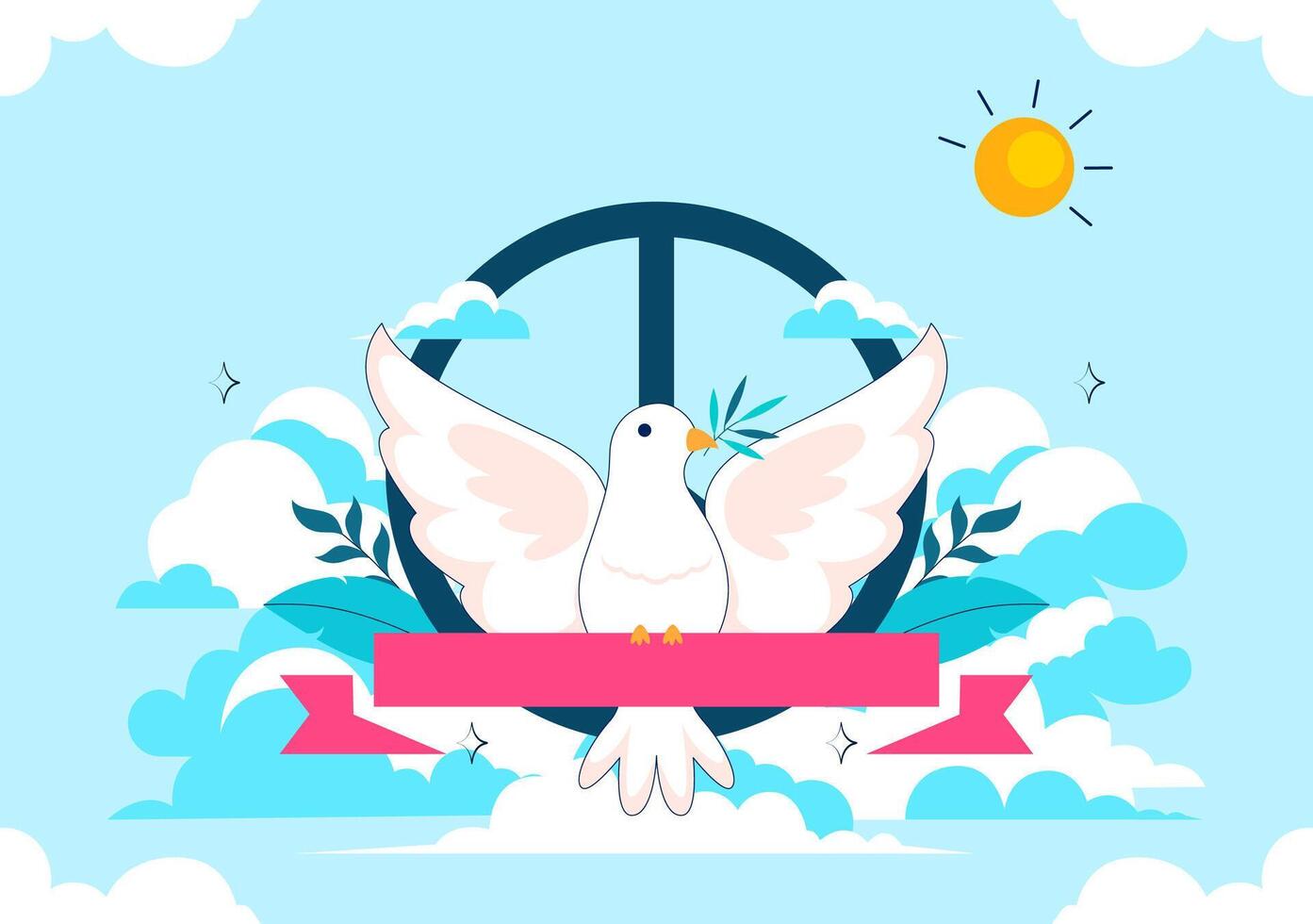 International Non-Violence Day Poster Featuring Tolerance and Mutual Respect Concept vector