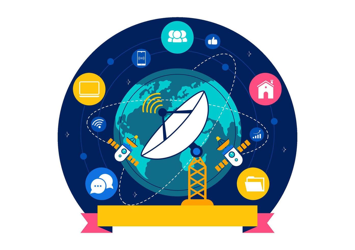 Awareness and Telecommunications for World Development Information Day Concept Design vector