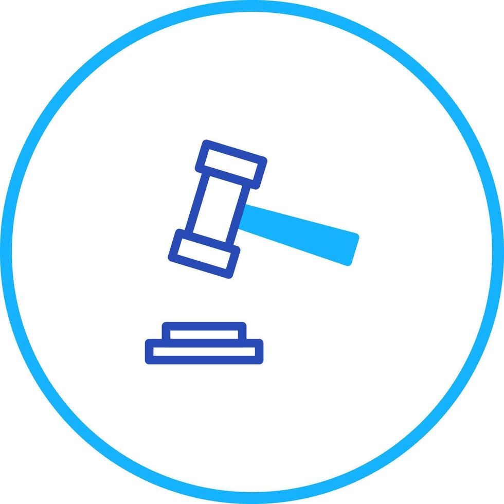 Gavel icon symbolizing law justice and legal procedures representing fair judgment in cases and auctions illustration vector