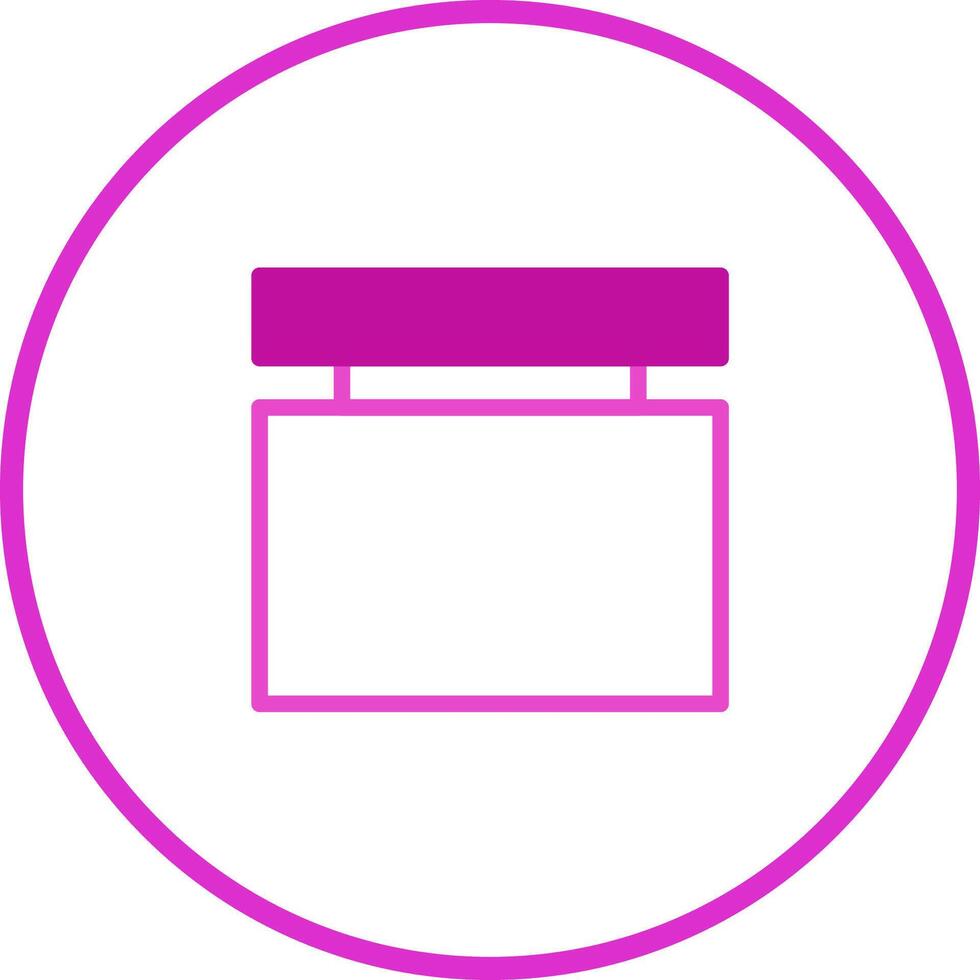 Minimalist pink interface icon representing a box or container with a lid element design illustration vector