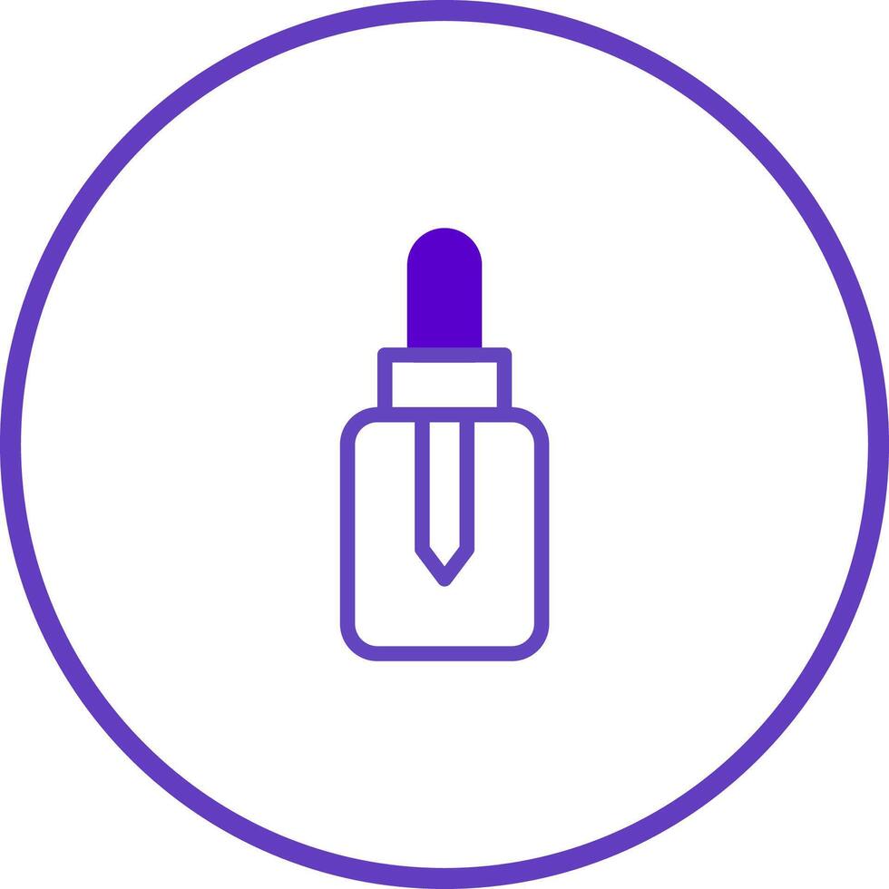 Minimalist essential oil bottle icon inside a circle emphasizing beauty wellness and healthcare illustration with simple design vector