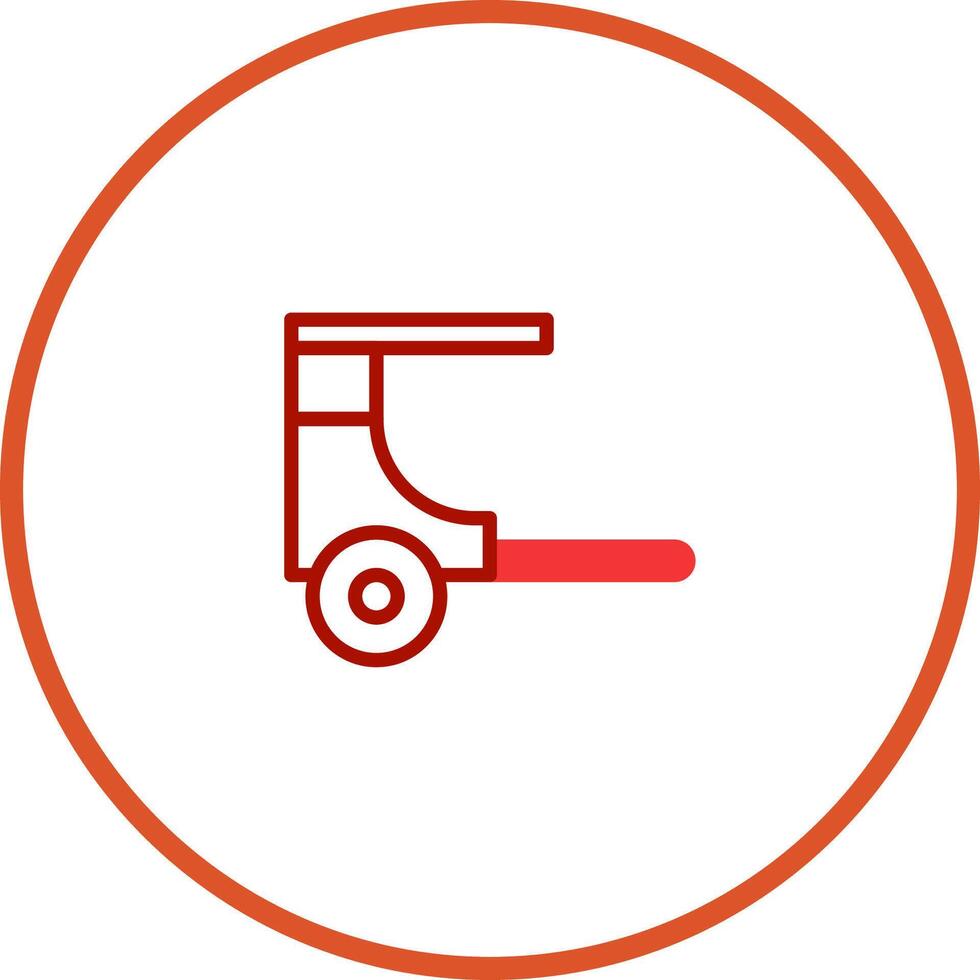 Line drawing of a cart inside a circle emphasizing simple design and utility minimal design vector