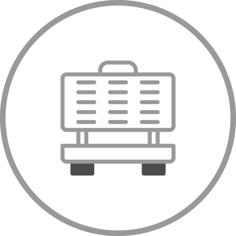 Modern waffle maker icon illustration displaying breakfast preparation in a minimalistic style and white background perfect for menus vector