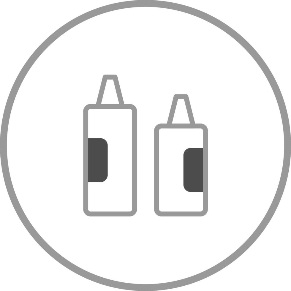 Minimalist Icon of Two Squeeze Bottles for Sauce or Condiments within a Circular Border Design vector