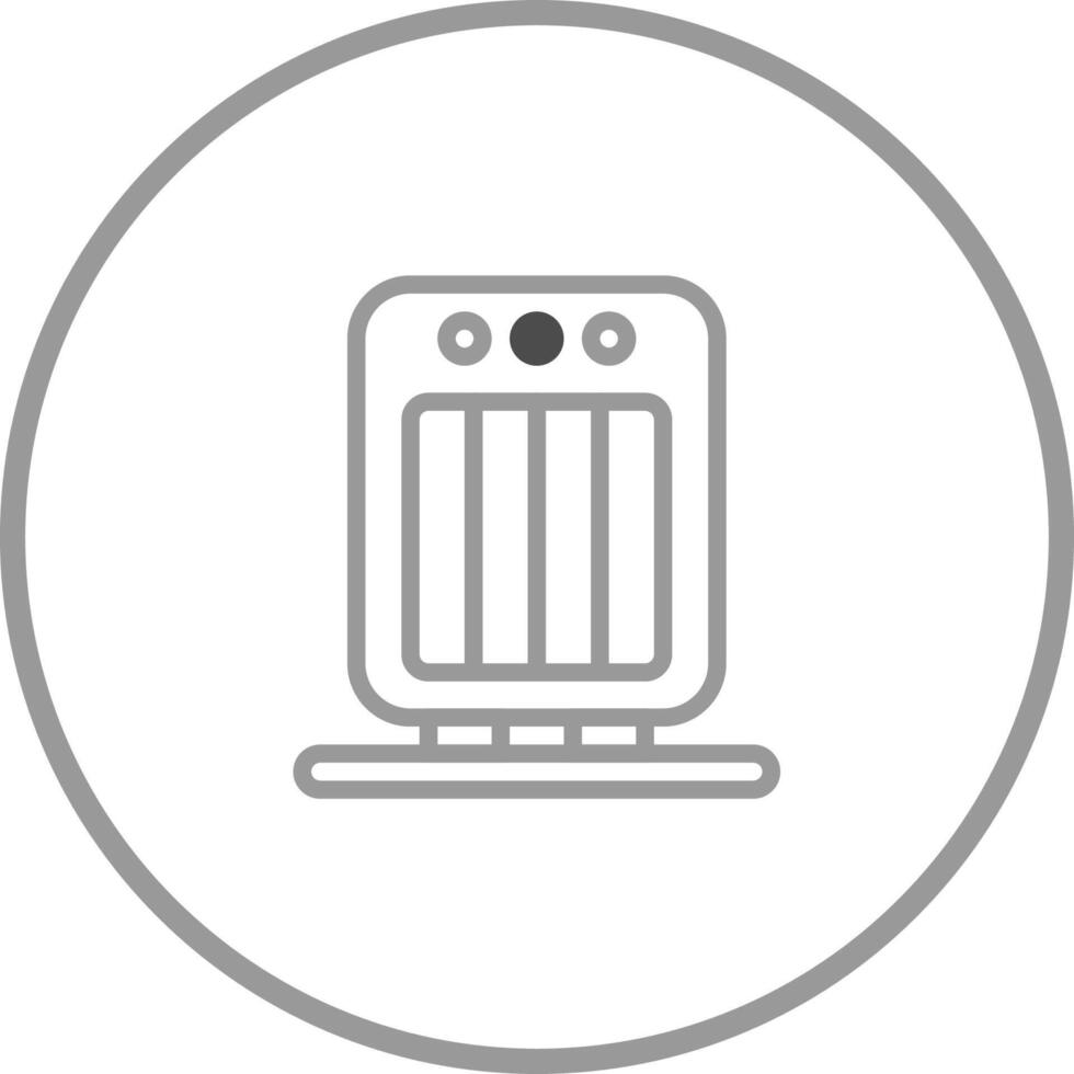 Minimalist illustration presenting an electric heater icon with a simple design emphasizing heating appliances vector