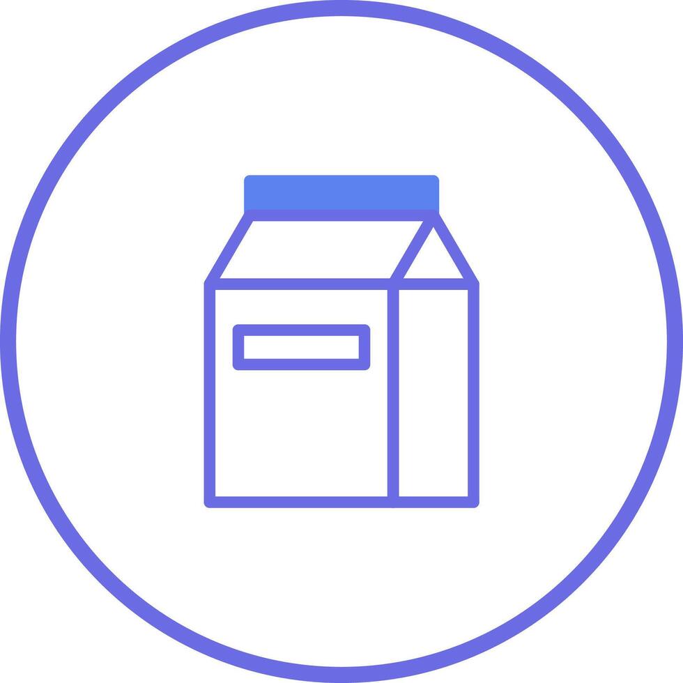 Minimalist illustration of a milk carton inside a circle showcasing dairy product representation with simplicity and clarity vector