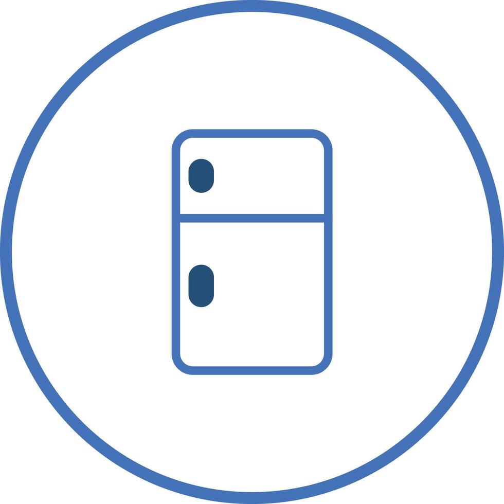 Minimalist refrigerator appliance logo design with circular frame for websites and app icons design vector