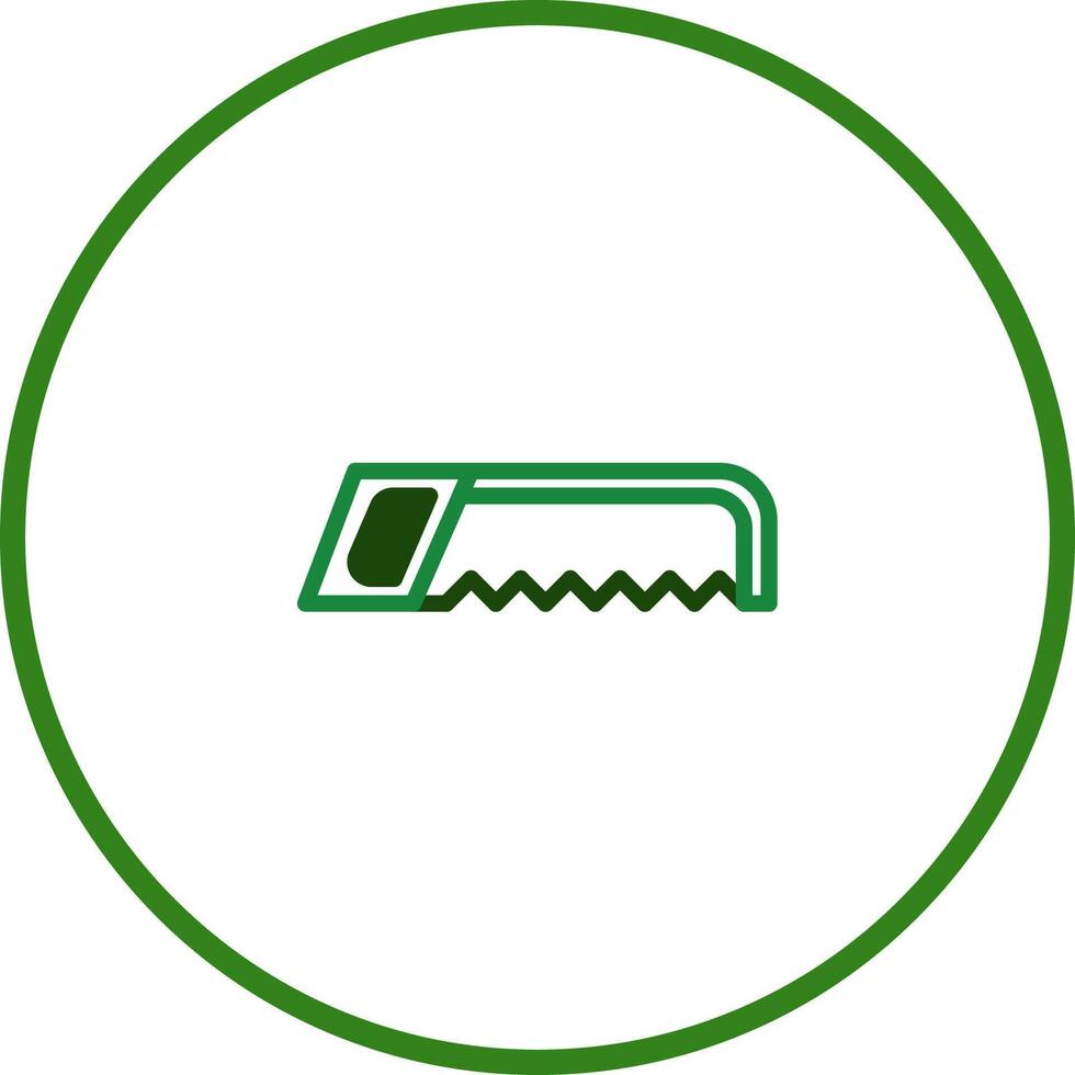 Minimalist saw icon design presents a clear symbol of carpentry tools with precise lines and structure vector