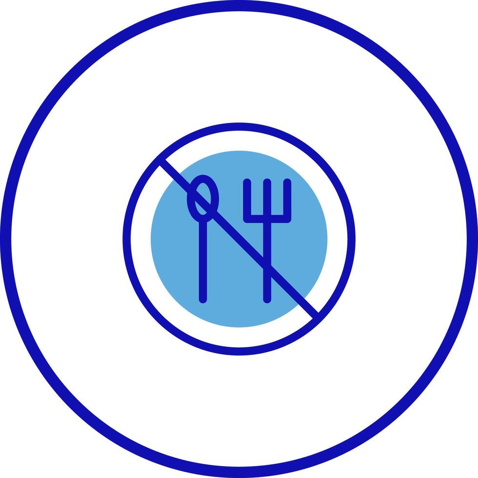 No food or drinks icon symbol representing restrictions regulations and dietary consideration with circular background design for websites vector