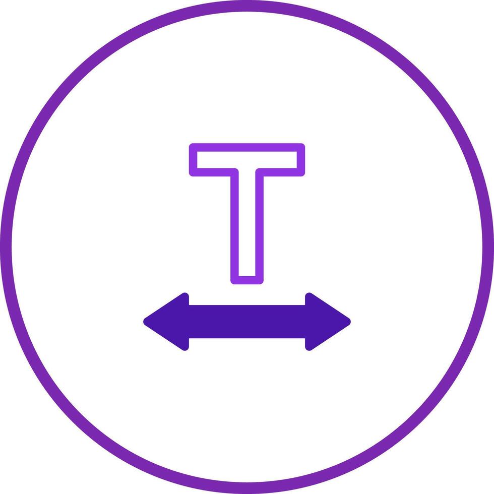 T letter adjustment icon representing text width modification in design editing tools for presentation template vector