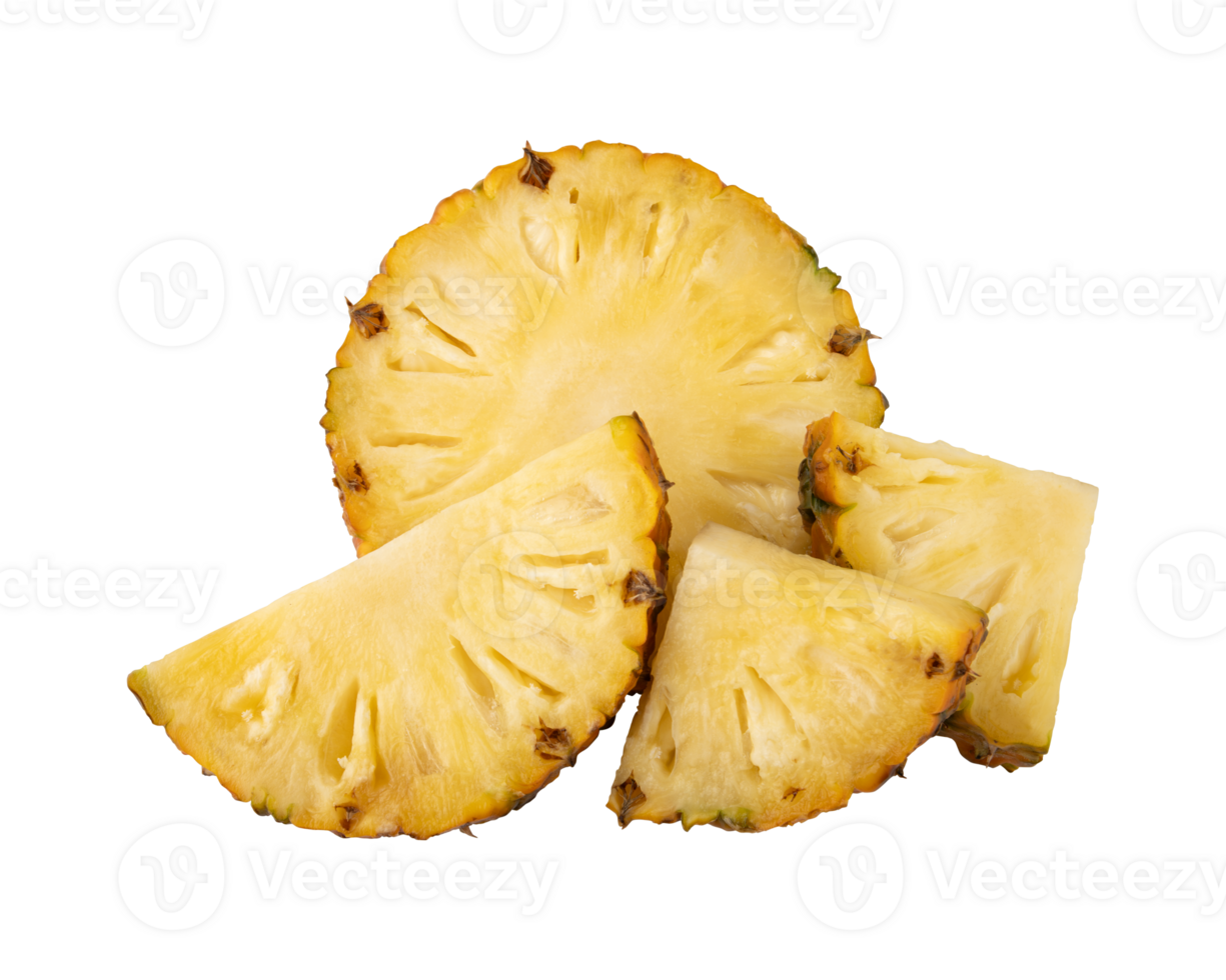 Slice of pineapple isolated on transparent background png