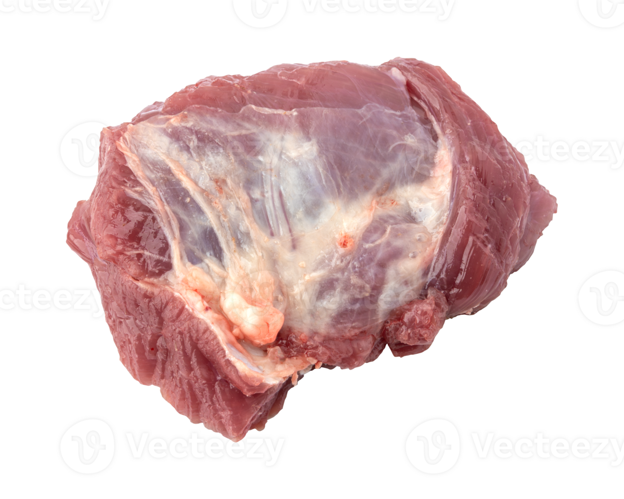 Piece of raw beef meat isolated on transparent background png