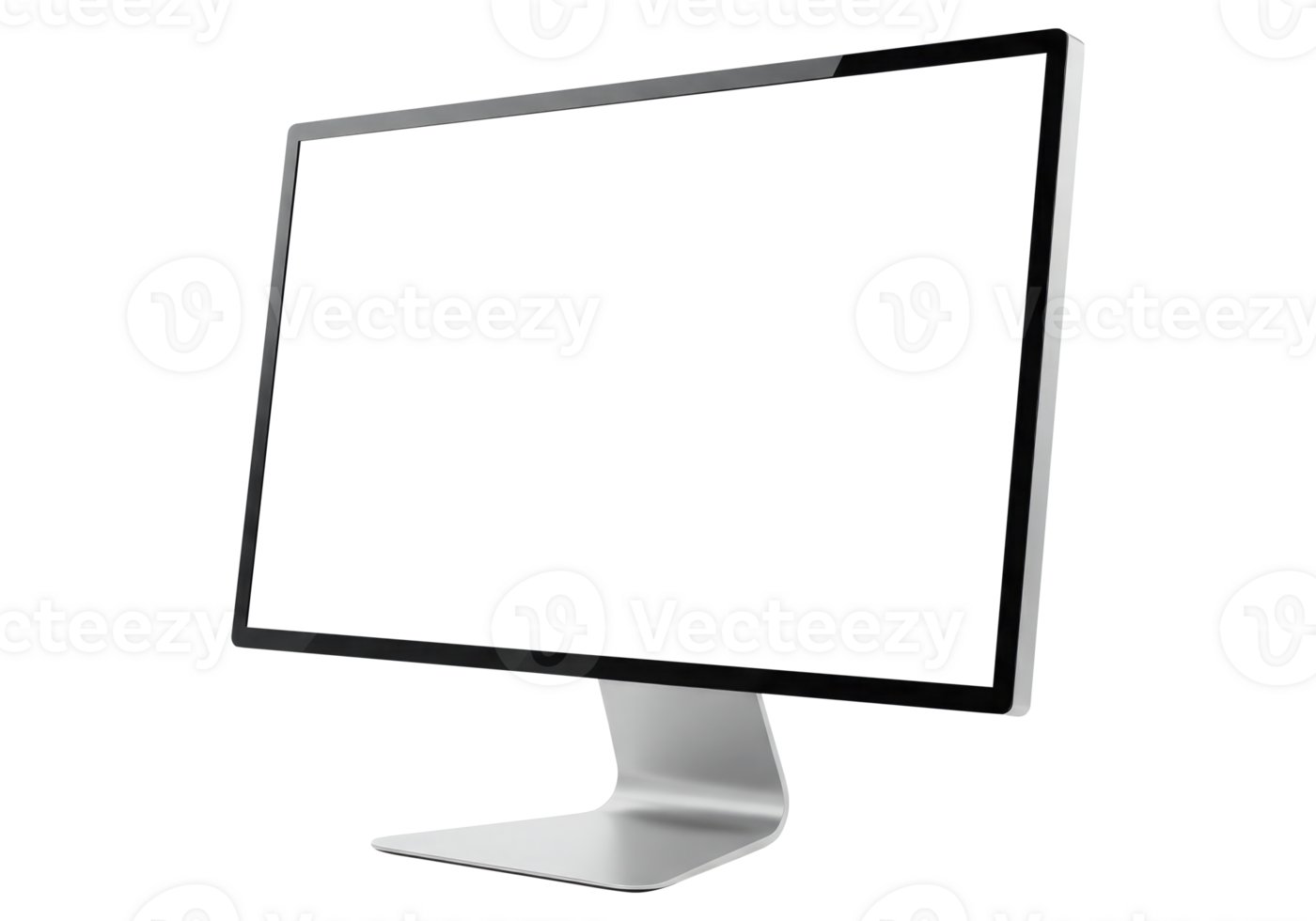 A Modern Computer Monitor with a Blank Screen. Cut Out, Clipping Path Isolated on Transparent Background. png