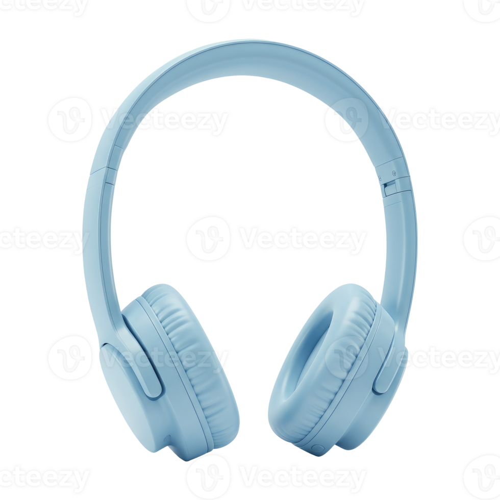 Blue Headphones, Symbol of Personal Audio and Entertainment. Cut Out, Clipping Path Isolated on Transparent Background. png