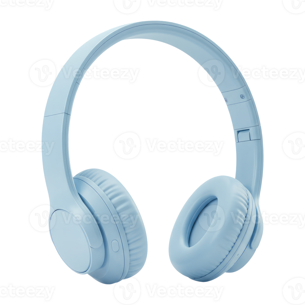 A Modern Blue Headset for Music Lovers. Cut Out, Clipping Path Isolated on Transparent Background. png
