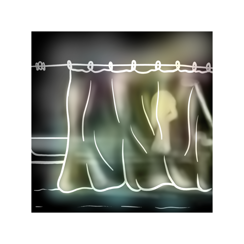 A girl taking shower silhouette in black background png