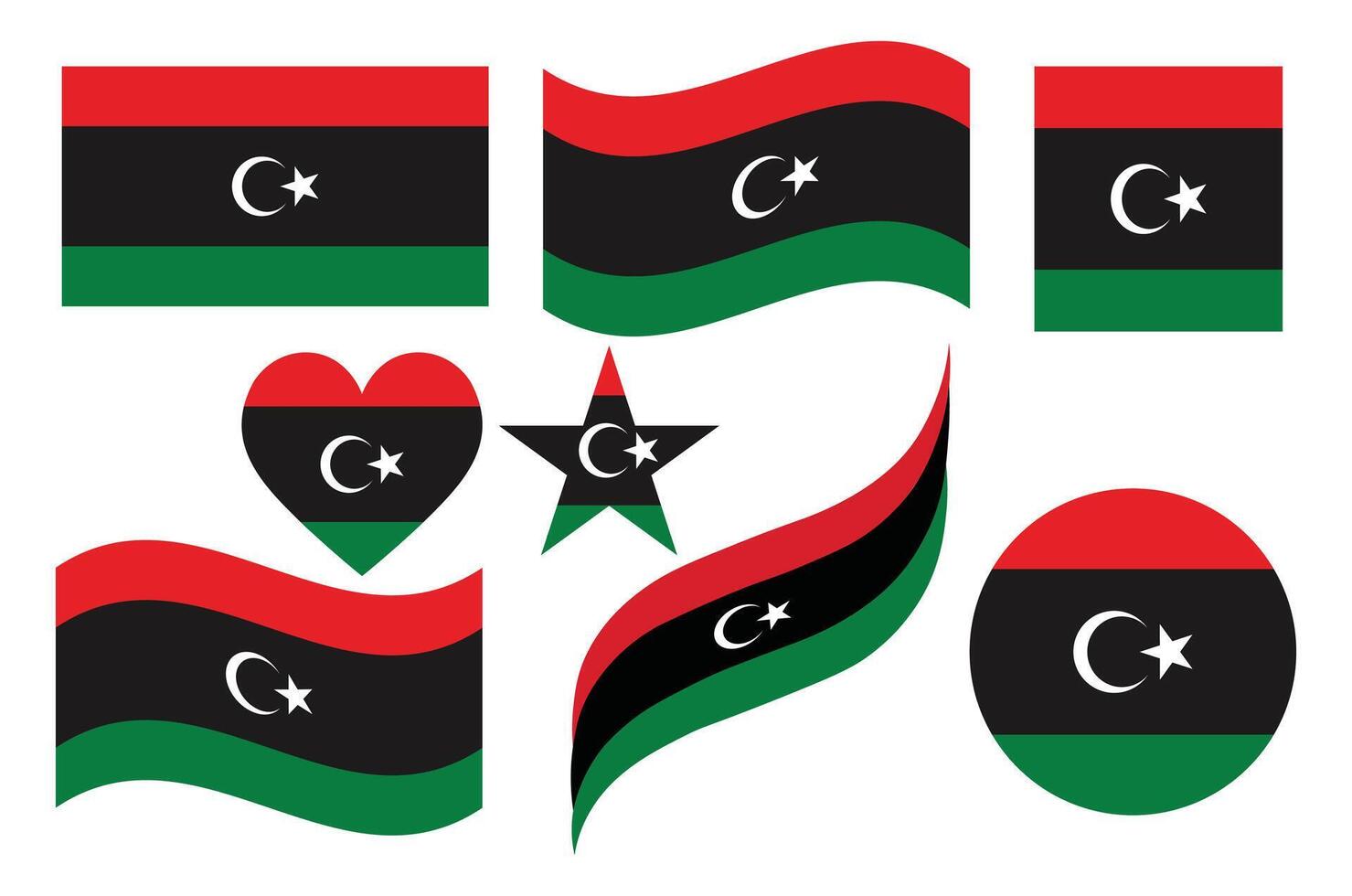 Libyan flag designs collection vector