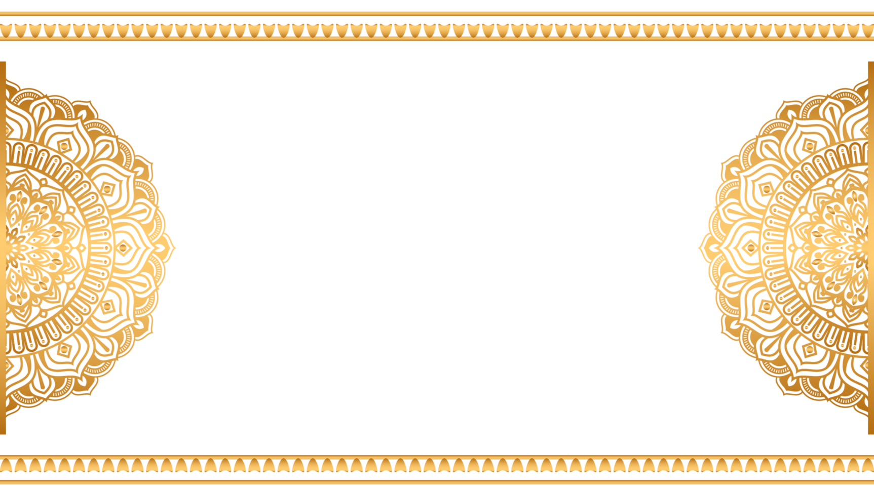 Indian flower mandala art with luxury golden circle frame transparent vintage gold circular pattern in png