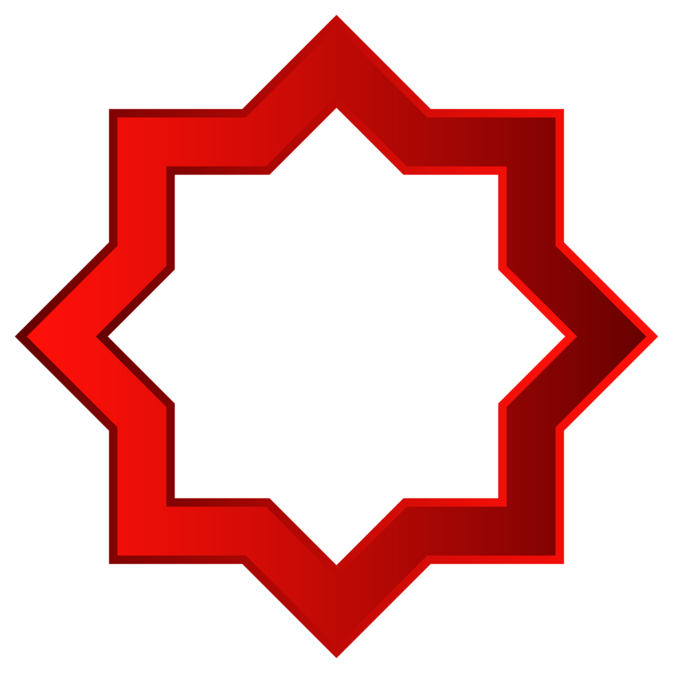 Islamic shape with red banner text box clipart png