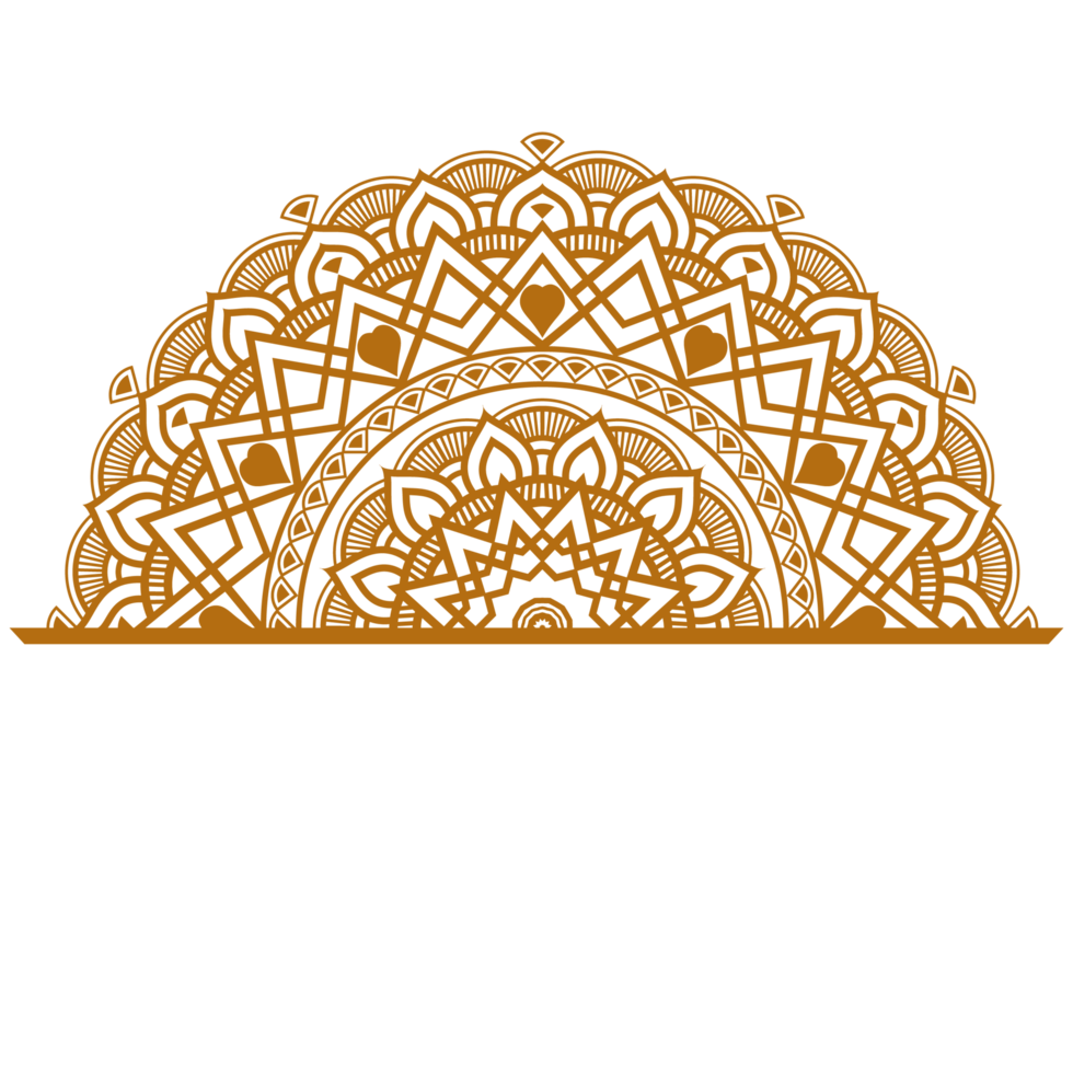 Indian flower mandala art with luxury golden circle frame transparent vintage gold circular pattern in design png