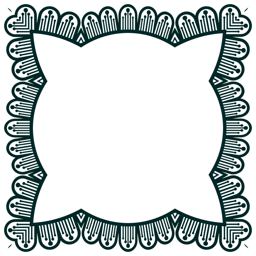 Luxury corner rectangle certificate border pattern line photo frame islamic wedding invitation background at png