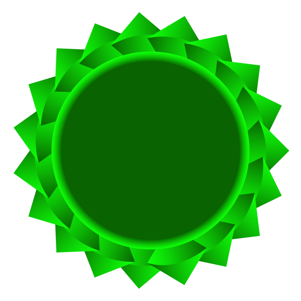 Green circle design with islamic pattern award badge aniversiry design png