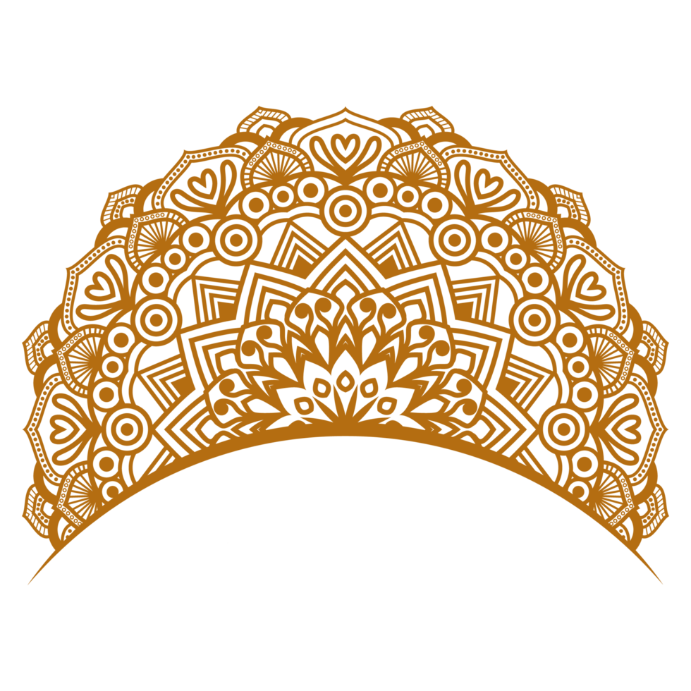 Luxury golden mandala islamic invitation wedding card transparent background curve png