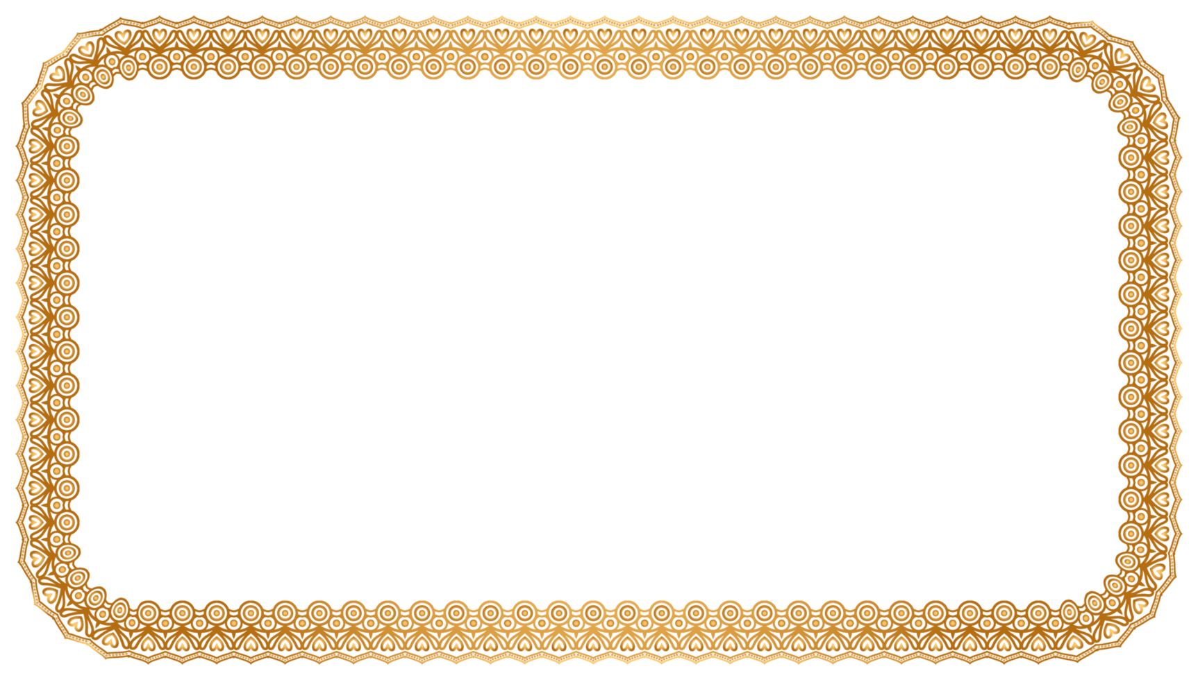 Shiny Golden Rectangle Corner Certificate Border Pattern Line Photo Frame Islamic Wedding Invitation Card at Background png