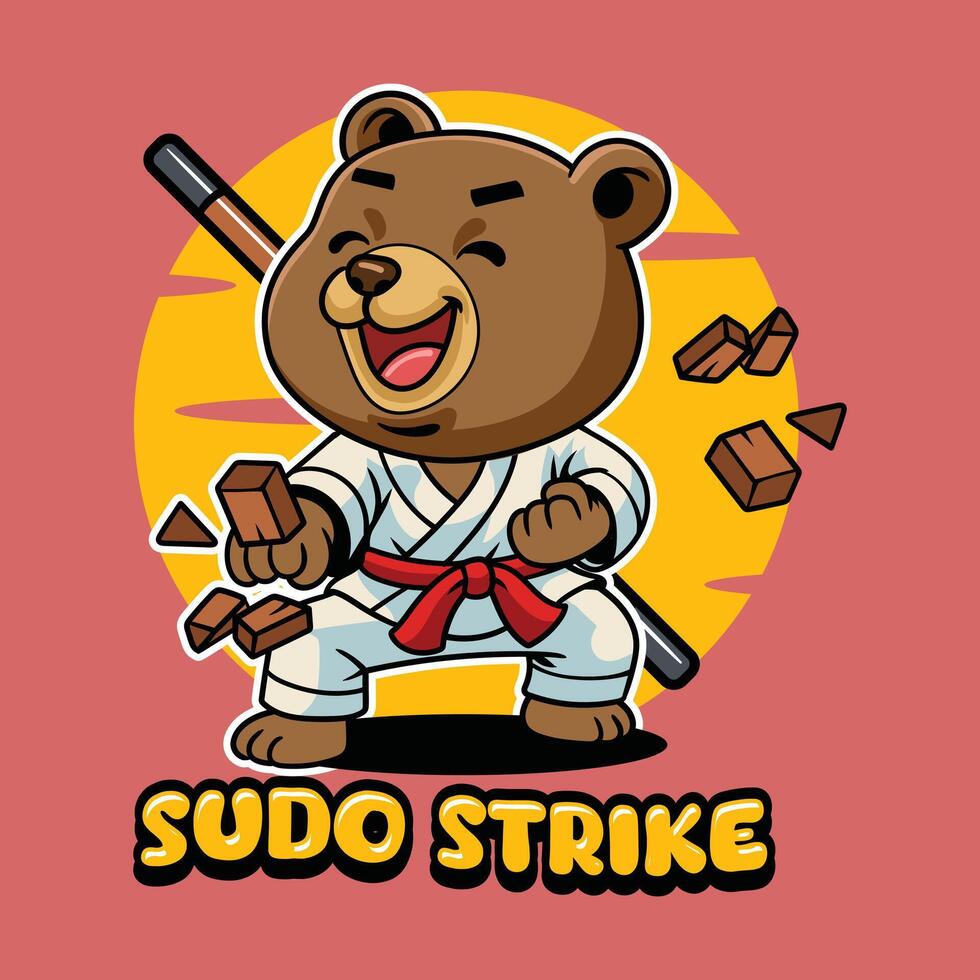 Sudo Strike Sun Bear Illustration vector