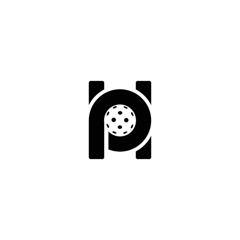 The logo features the letters H and P forming a pickleball symbol in the center. The design is modern, simple, and perfect for sports brands and the pickleball community. vector