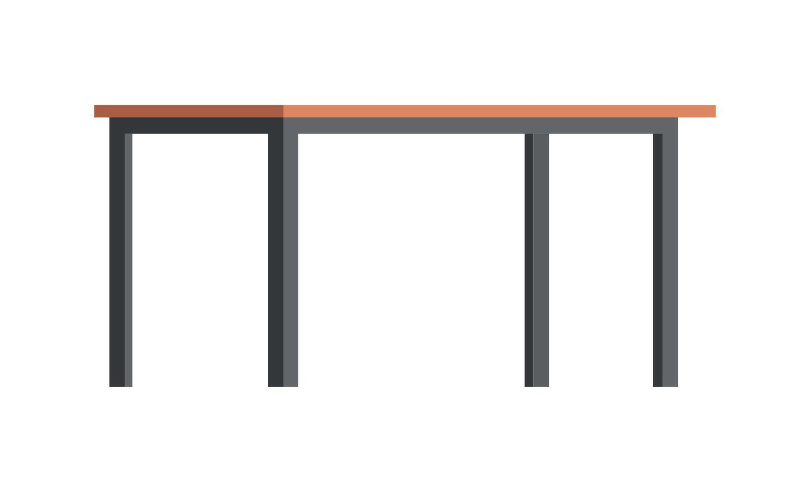 Illustration desk table flat simple vector