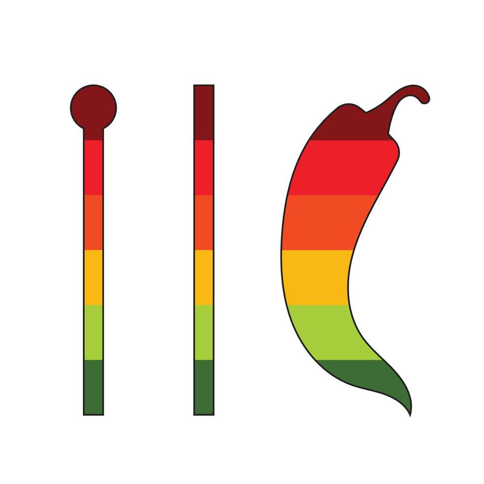 Design level chili spicy unique isolated vector