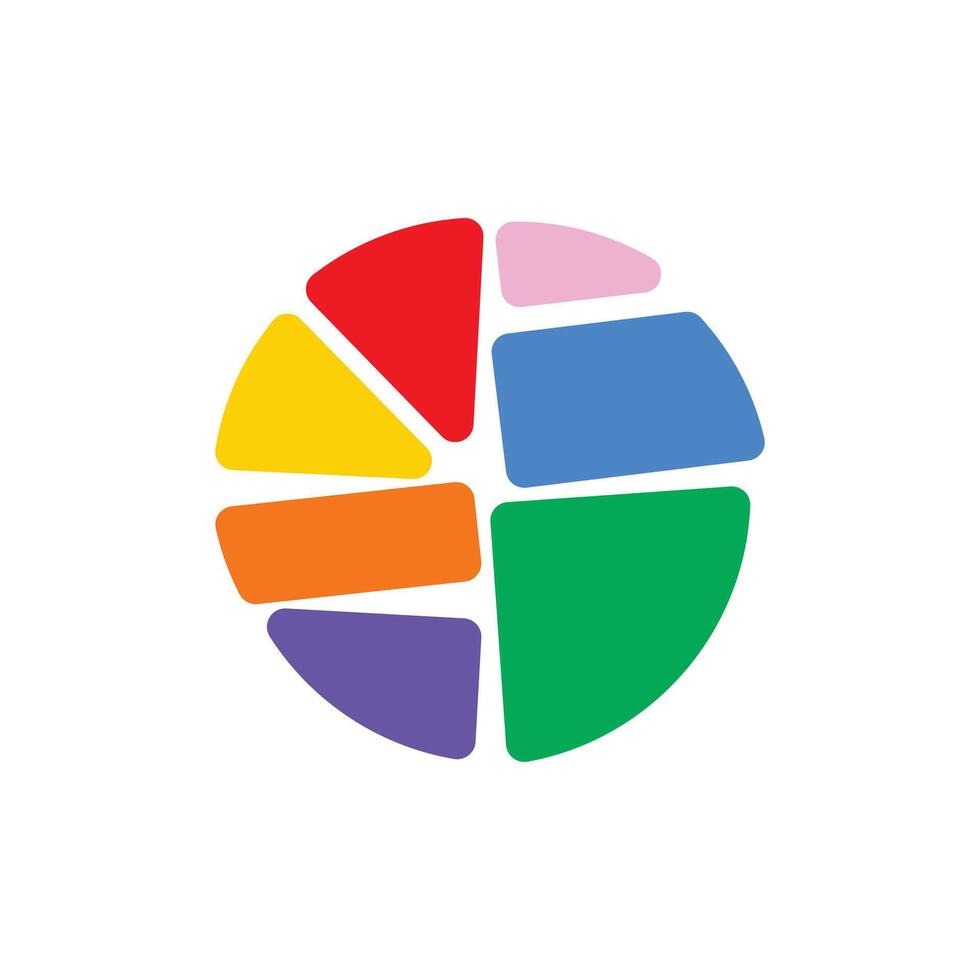 Logo circle stack or crack colorful unique design vector